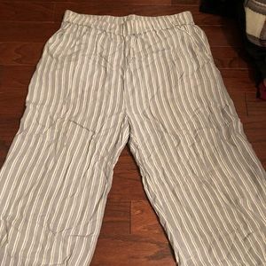Blue and White Culottes Wide Leg Pants
